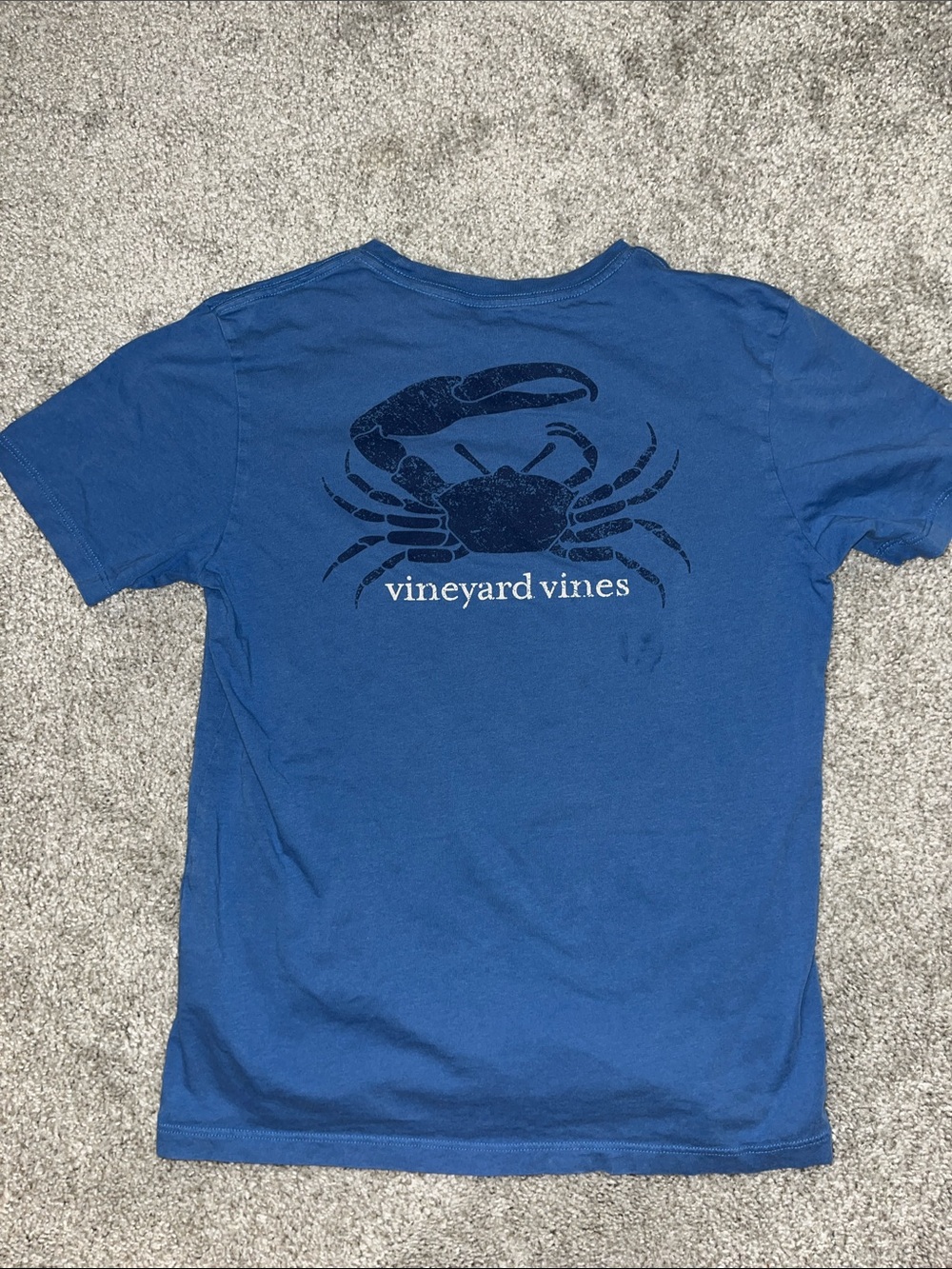 Vineyard Vines Maryland Crab Blue Kids M Youth pocket SS t shirt light worn